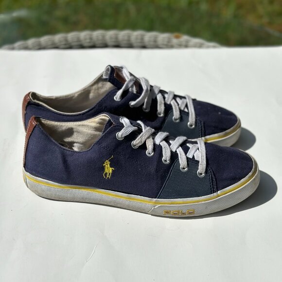 Polo Ralph Lauren Cantor Low Canvas Shoe Men’s Size 11 Blue - Picture 4 of 8